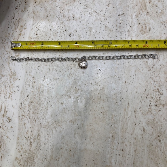 Effy Sliver Tone Jewelry Ankle Bracelet With Heart Shape Charm - Picture 2 of 2
